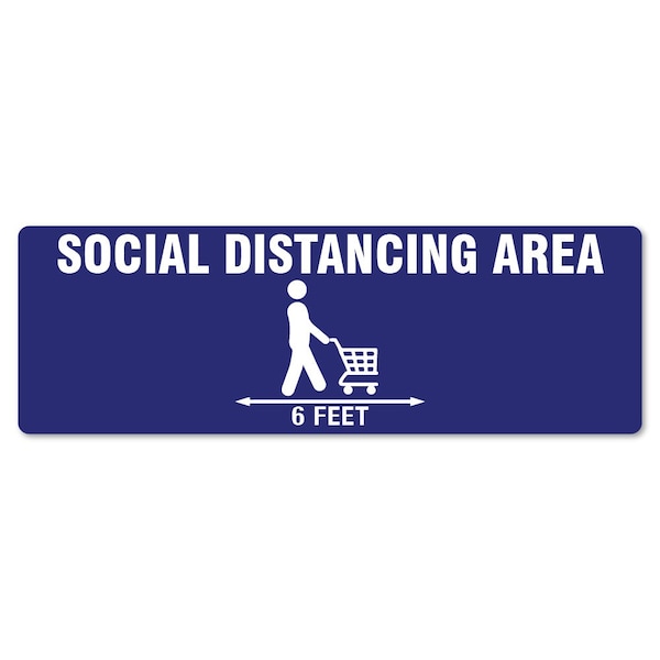 Social Distancing Cart Non-Slip Floor Graphic, 18in Vinyl, 12PK, 16 in L, 16 in H, R-16-12PK-99989